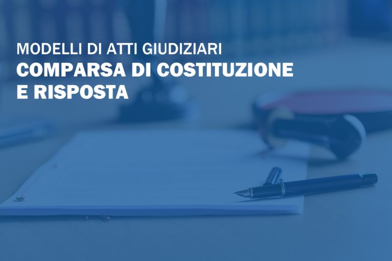 Comparsa Di Costituzione E Risposta Riforma Cartabia Fac Simile