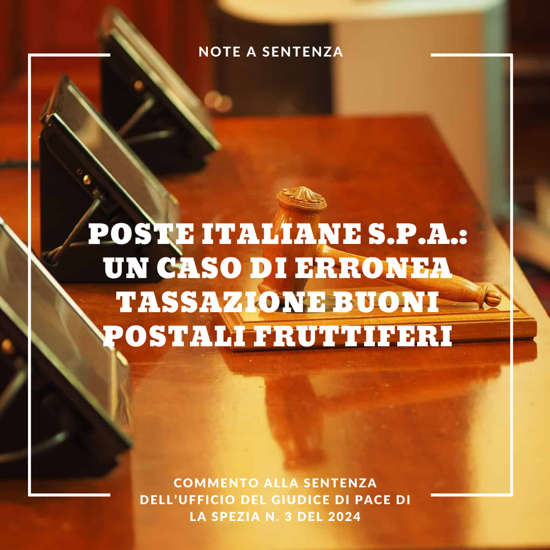 poste italiane: erronea modalit di tassazione buoni postali
