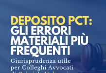 deposito PCT gli errori materiali più frequenti giurisprudenza