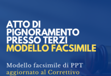 atto di pignoramento presso terzi correttivo riforma cartabia modello facsimile