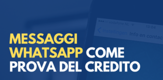 messaggi whatsapp come prova del credito