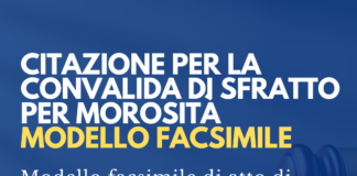 citazione per convalida sfratto per morosità modello facsimile pdf