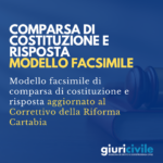 Comparsa di costituzione e risposta con eccezione di incompetenza per territorio Correttivo Riforma Cartabia modello facsimile pdf