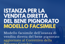 istanza per la vendita diretta del bene pignorato correttivo riforma cartabia modello facsimile