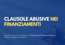 Clausola penale e interessi in mora: nullo il cumulo eccessivo nei finanziamenti