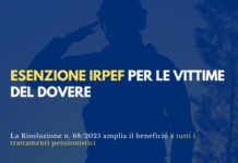 Esenzione IRPEF vittime del dovere: l’Agenzia delle Entrate estende il beneficio