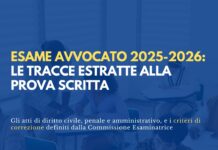 Esame avvocato 2025-26, prova scritta: tracce estratte e criteri di correzione