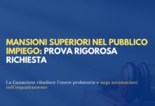 Mansioni superiori nel pubblico impiego: prova rigorosa richiesta