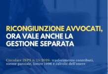 Ricongiunzione avvocati, via libera ai contributi in Gestione separata
