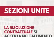 Sezioni Unite: la risoluzione contrattuale si accerta nel fallimento