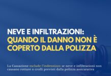 Neve e infiltrazioni: quando il danno non è coperto dalla polizza